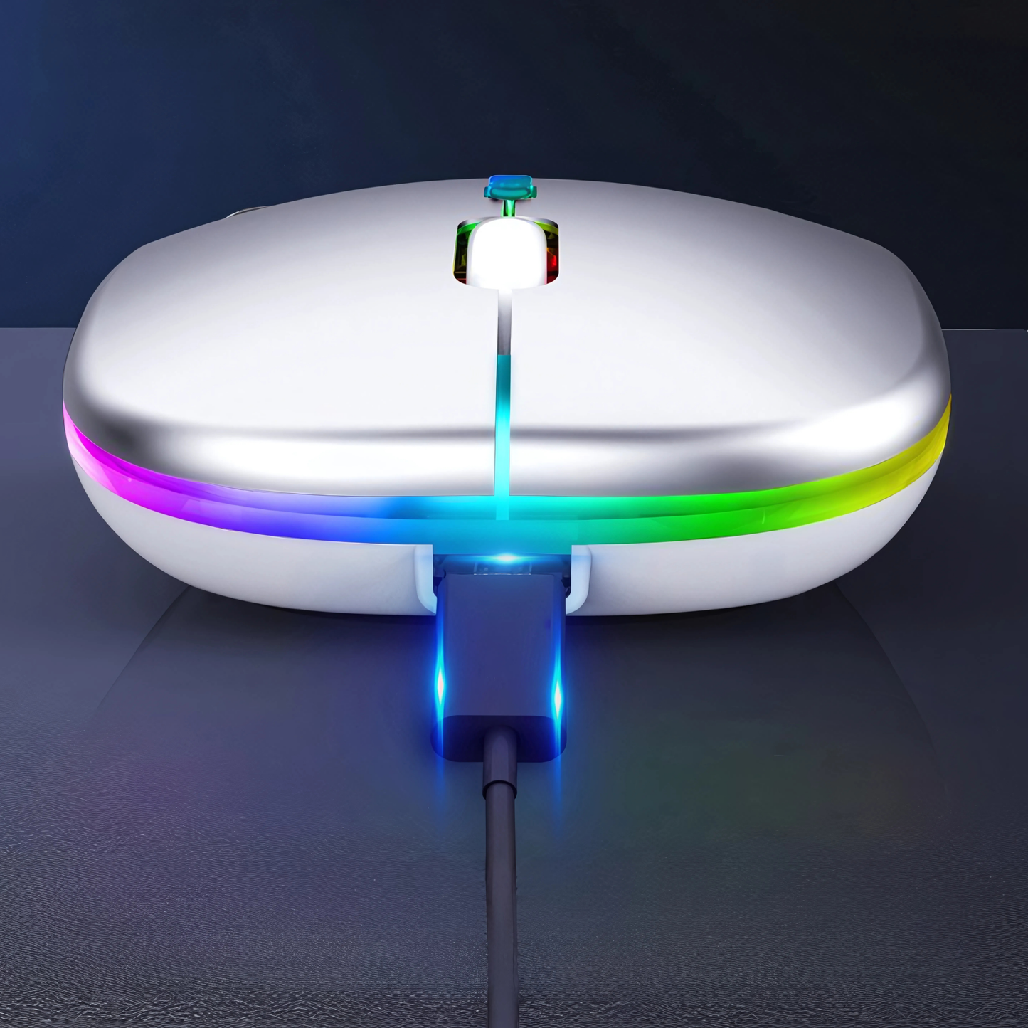 Mouse Sem Fio Wireless Recarregável RGB Gamer 1600dpi