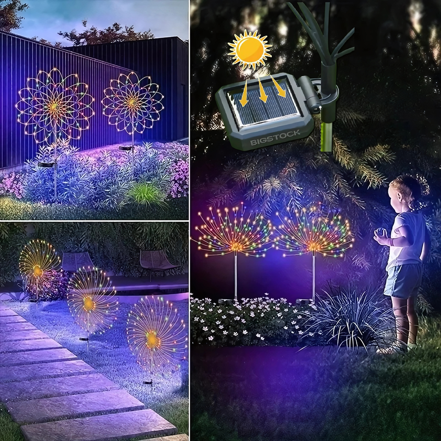 Luzes Solares Fogos de Artifício Fireworks