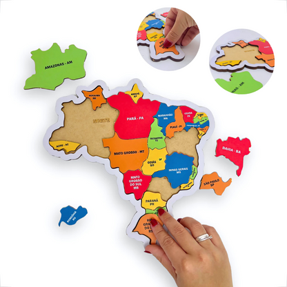 Quebra-Cabeça Educativo Brasil Map Puzzle
