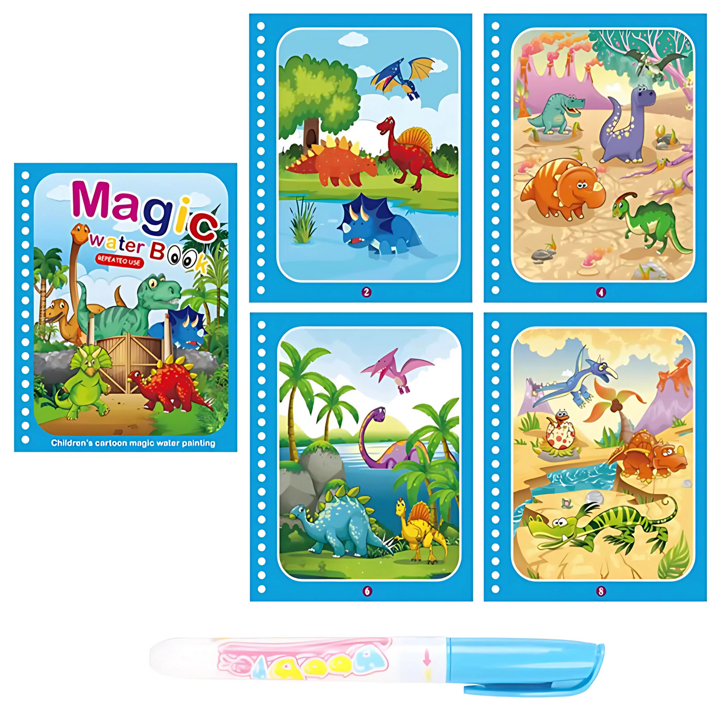 Livro Mágico Desenho com Água Magic Water  [BRINDE Caneta Magec Water]