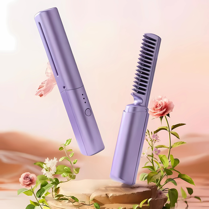 Mini Escova Alisadora Portátil Recarregável Flawless Hair