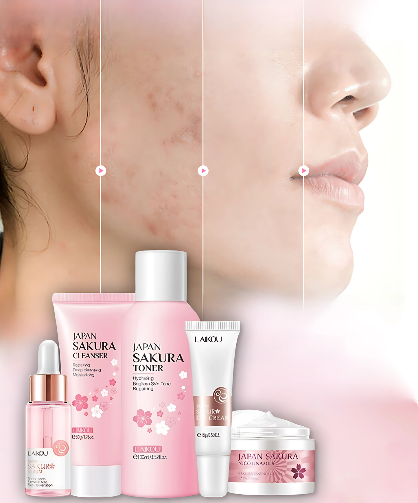 Kit Skin Care Facial Sakura [Kit com 5 Produtos]