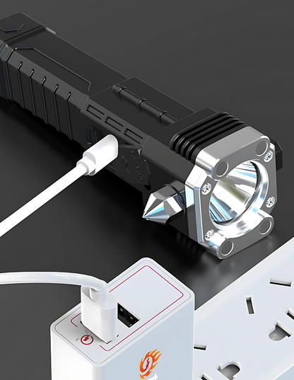 Lanterna Tática Indestrutível 4 em 1 com Powerbank Integrado [Compre 2 e Leve 3]