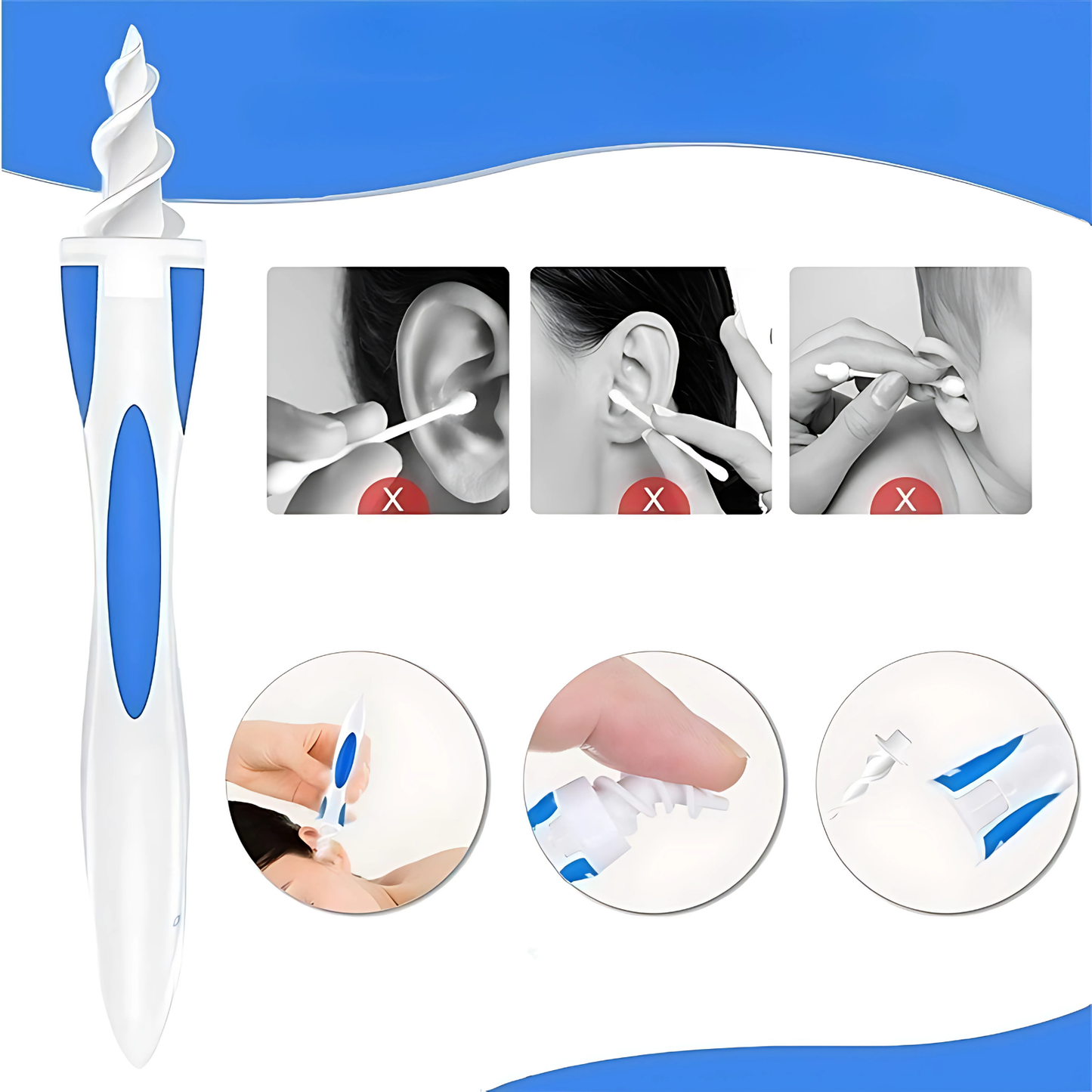Limpador de Ouvido EarClean [Grátis Kit Com 16 Unidades de Silicone]