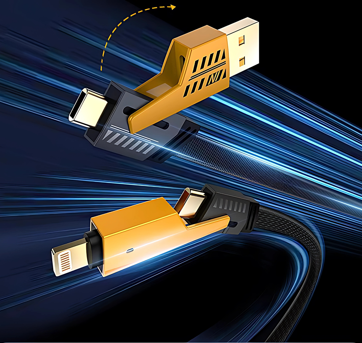 Cabo Multifuncional 4 em 1 Multi USB  [Grátis Um Carregador 120w]