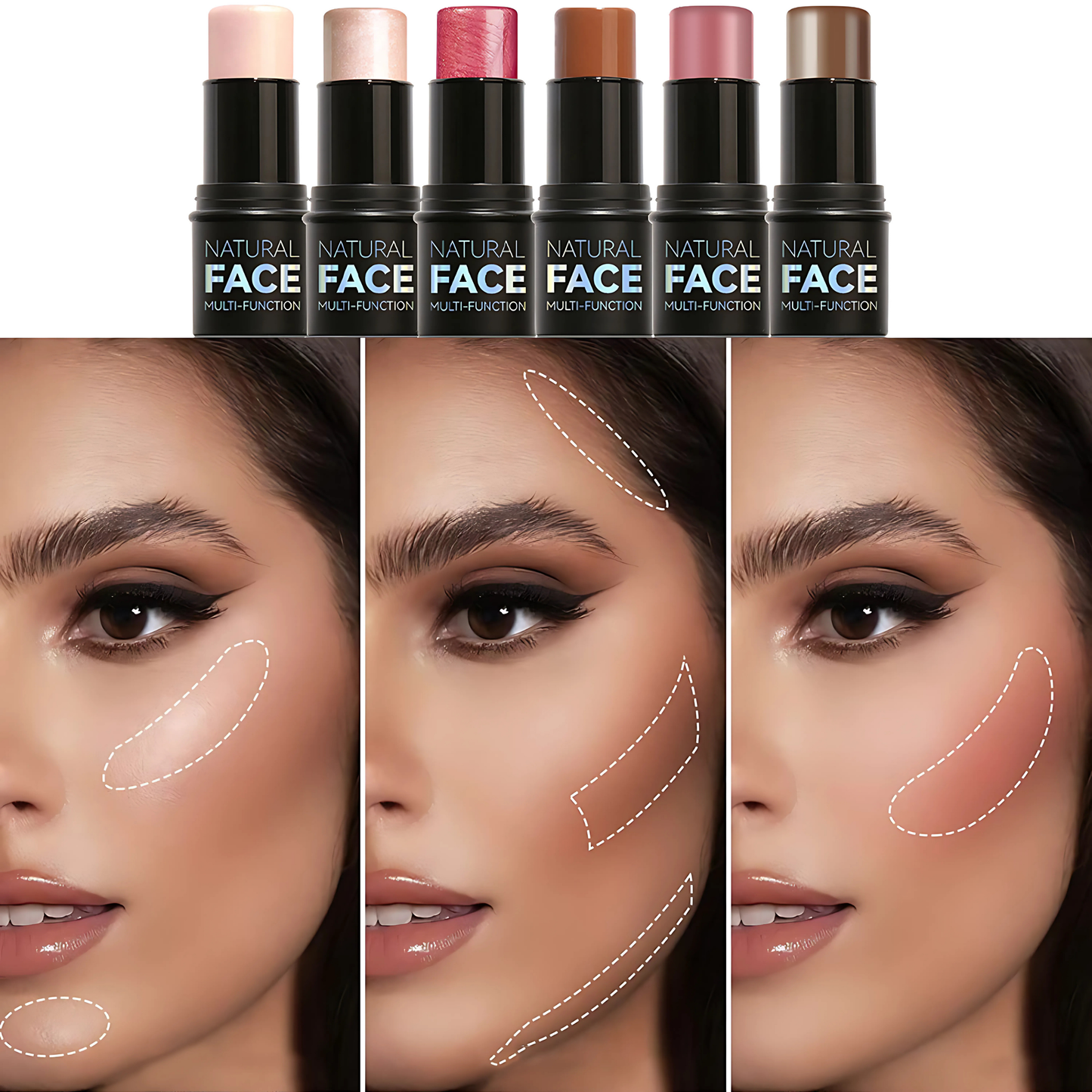 Sticks Natural Face Blush 3D Pro [Kit com 6 Unidades]