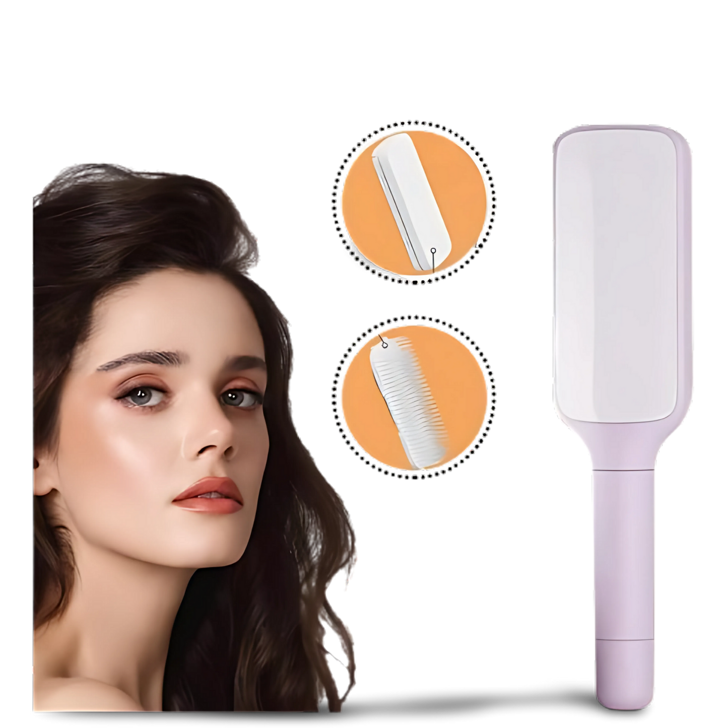 Escova de Cabelo Autolimpante Retátil Massager [Compre 1 e Leve 2]