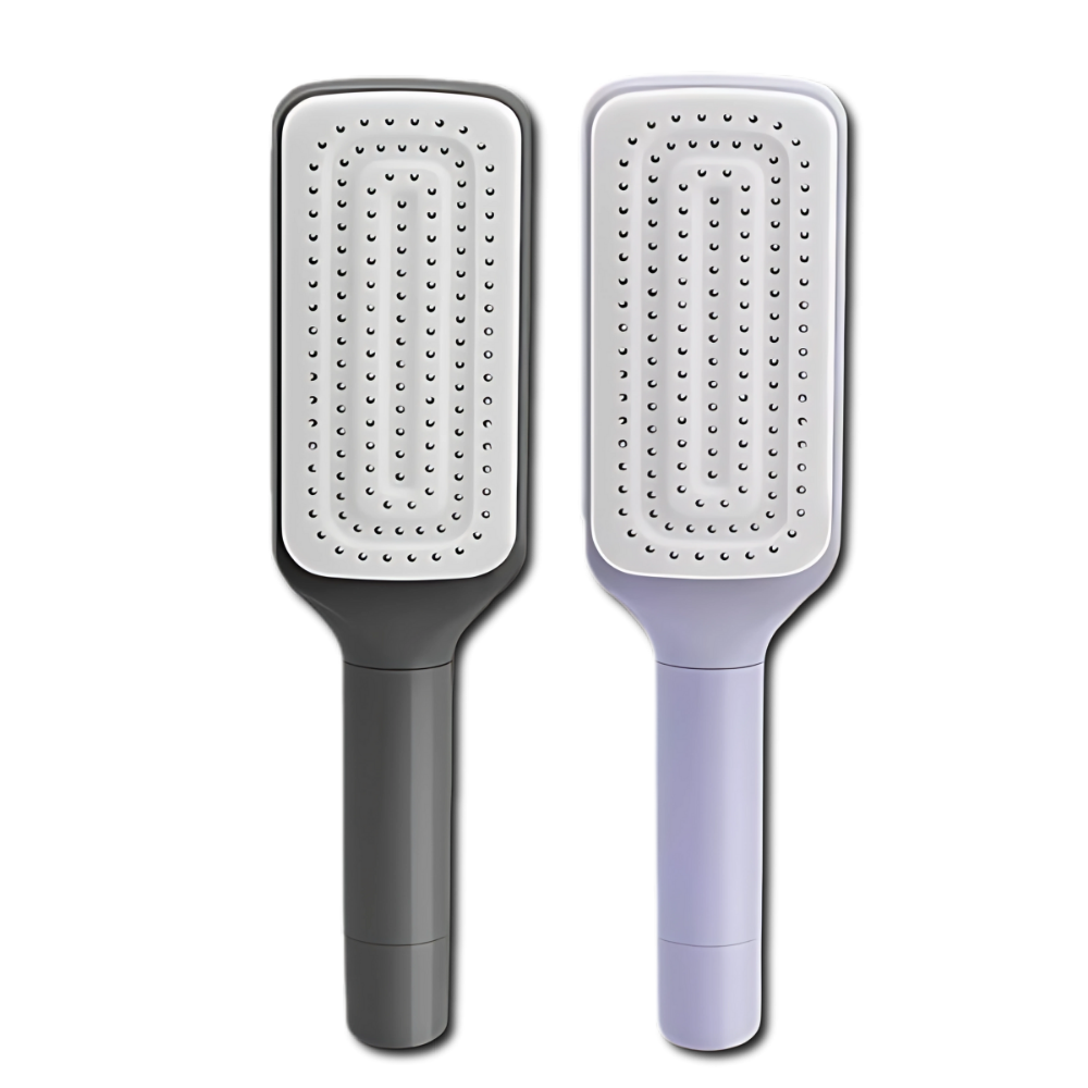 Escova de Cabelo Autolimpante Retátil Massager [Compre 1 e Leve 2]