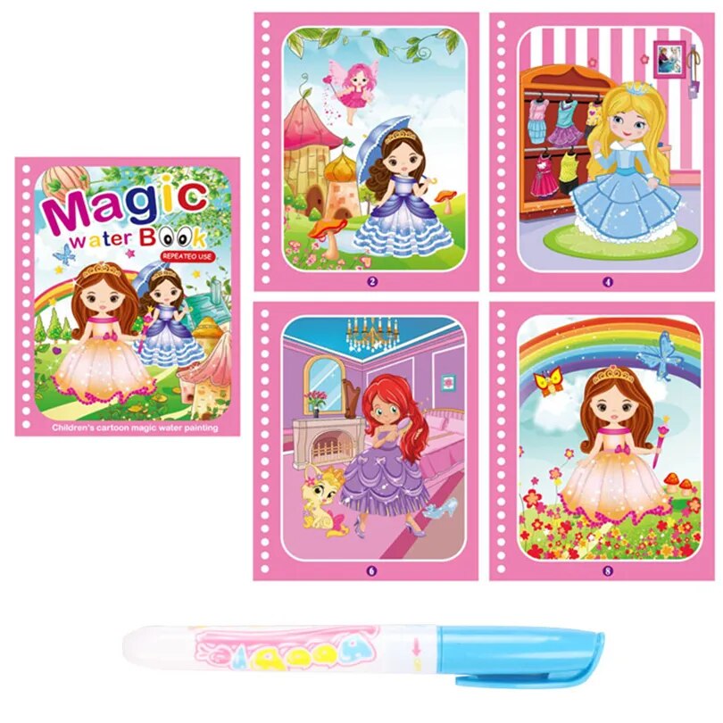 Livro Mágico Desenho com Água Magic Water  [BRINDE Caneta Magec Water]