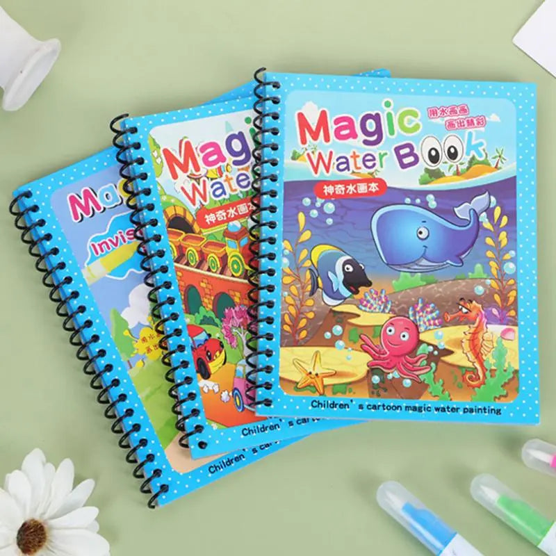 Livro Mágico Desenho com Água Magic Water  [BRINDE Caneta Magec Water]