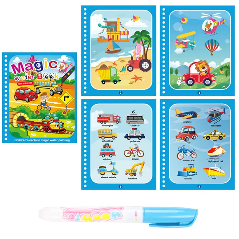 Livro Mágico Desenho com Água Magic Water  [BRINDE Caneta Magec Water]