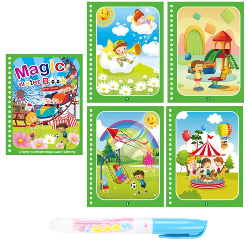 Livro Mágico Desenho com Água Magic Water  [BRINDE Caneta Magec Water]