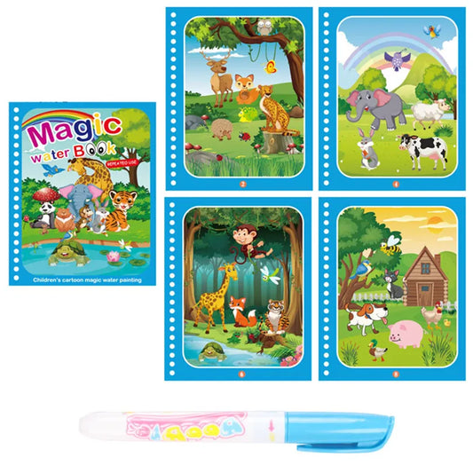Livro Mágico Desenho com Água Magic Water  [BRINDE Caneta Magec Water]