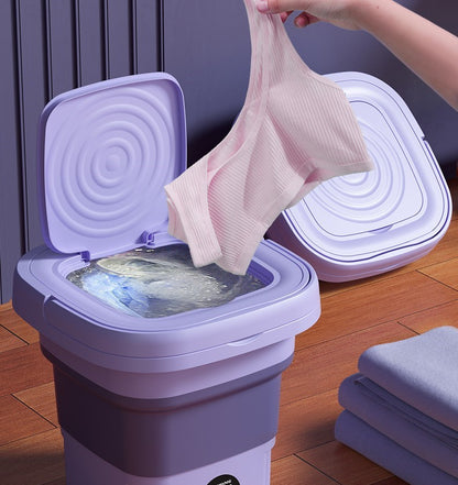 Mini Máquina de Lavar Portátil e Dobrável Washes Easily