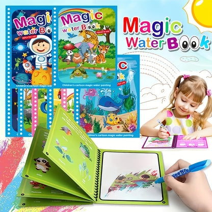 Livro Mágico Desenho com Água Magic Water  [BRINDE Caneta Magec Water]